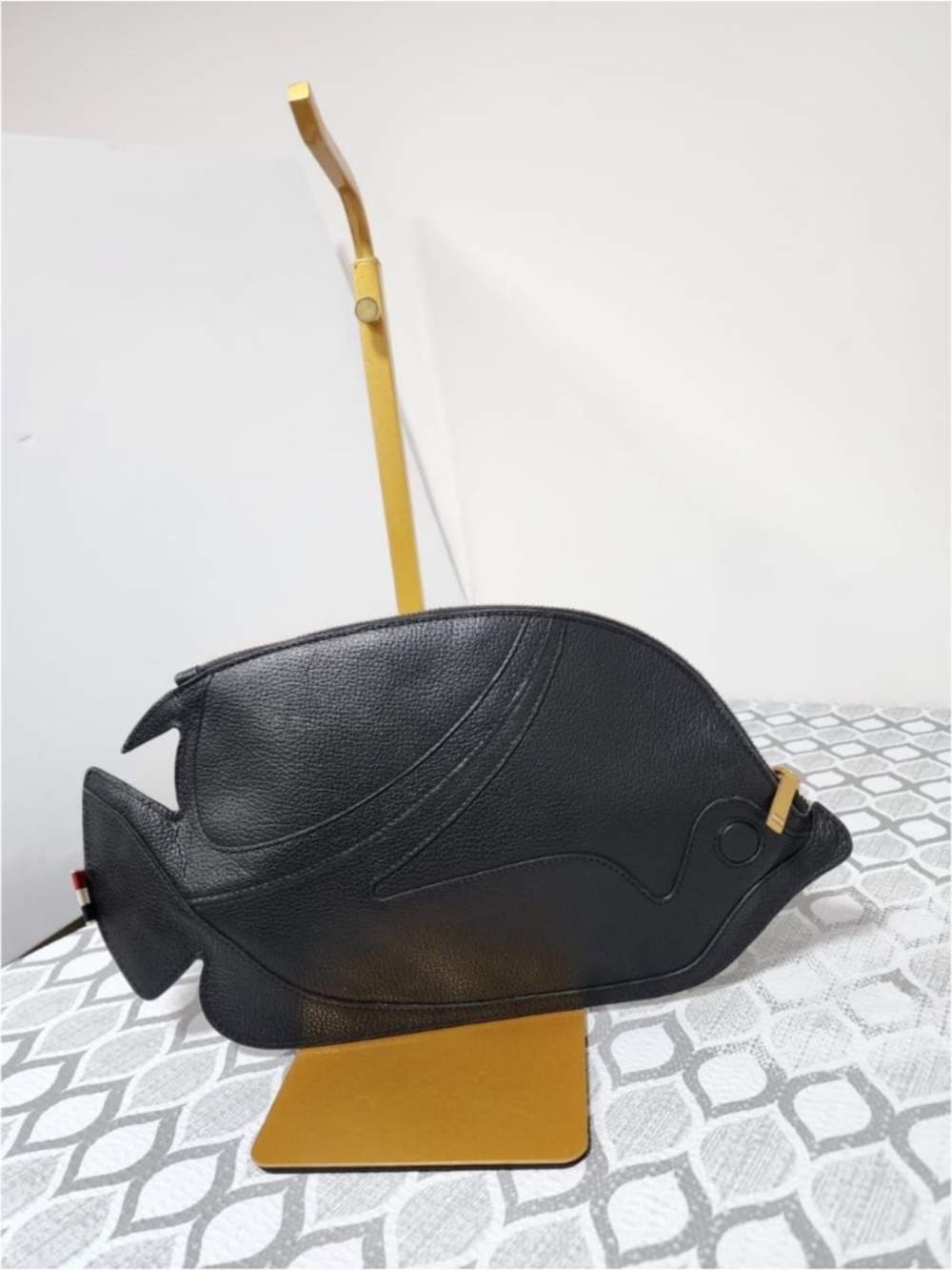 Authentic Thom Browne Trigger Reef Fish Clutch Black